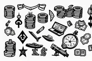 Soldier, gambling, date, addiction tattoo idea