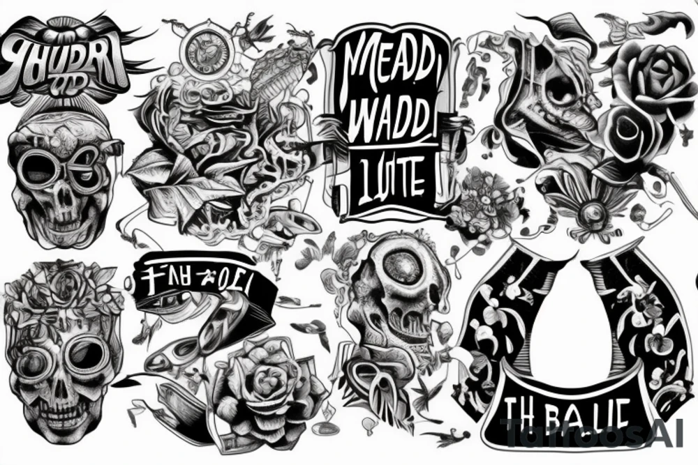 Shoulder tattoo. Must have the word MAD, a reference to Back to the future, and to the Euler identity. Must be a very masculine tattoo tattoo idea