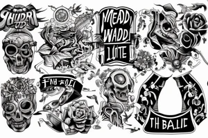 Shoulder tattoo. Must have the word MAD, a reference to Back to the future, and to the Euler identity. Must be a very masculine tattoo tattoo idea