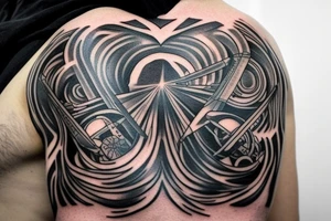 Shoulder tattoo. Must have the word MAD, a reference to Back to the future, and to the Euler identity. Must be a very masculine tattoo tattoo idea