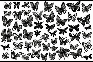 Butterflies near the leaves tattoo idea