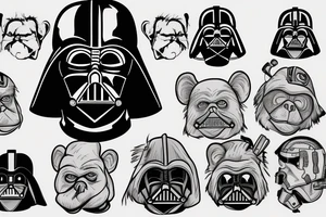 Darth Vader with a monkey on his shoulder tattoo idea