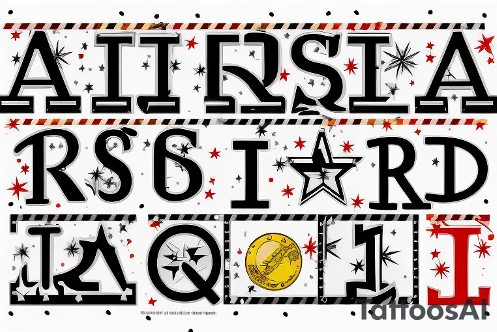 street sign that says "RiQStaR". replace the "i and a" with a star tattoo idea