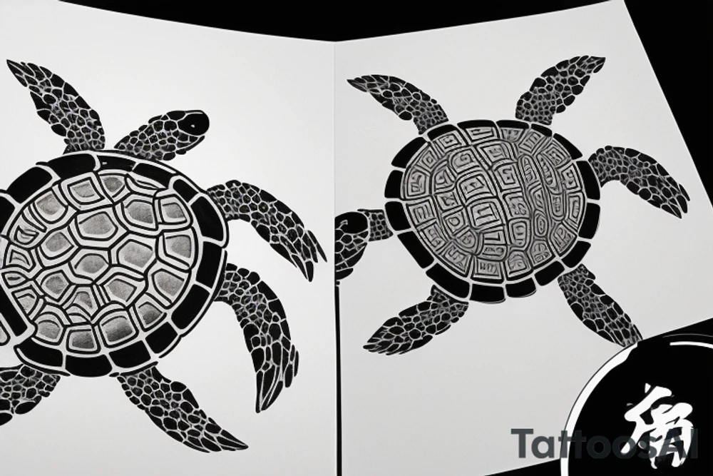 japanese style turtle tattoo idea