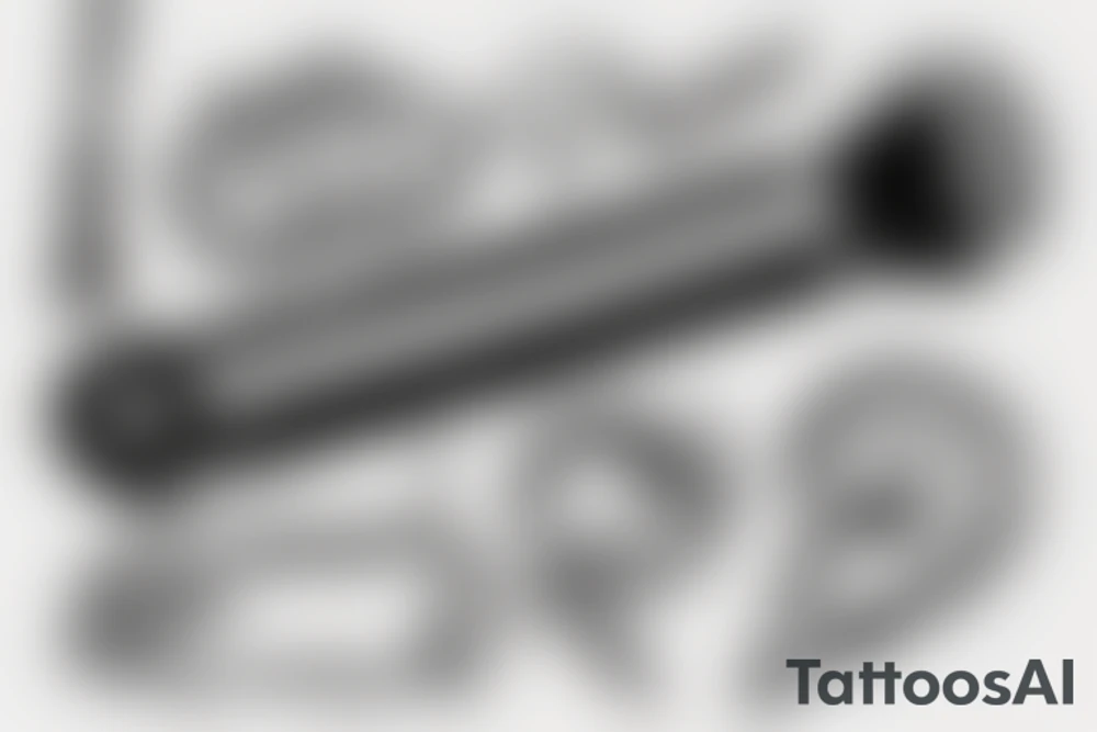 single drum stick with a semi-colon where the brand name would go, which has been used for a while tattoo idea