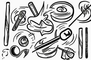 single drum stick with a semi-colon where the brand name would go tattoo idea