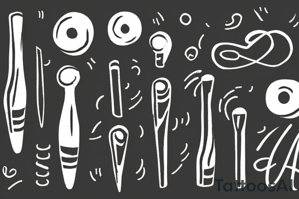 single drum stick with a semi-colon where the brand name would go tattoo idea