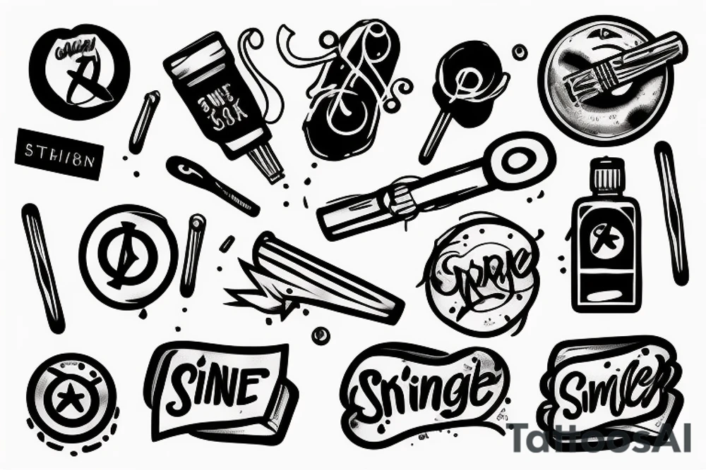 single drum stick with a semi-colon where the brand name would go tattoo idea single drum stick with a semi-colon where the brand name would go tattoo idea
