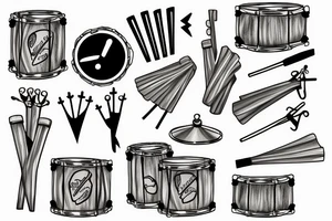 single drum stick tattoo idea