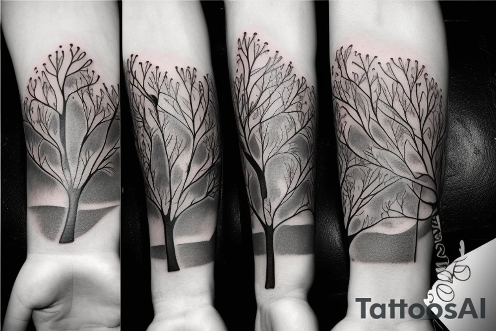 Snow gum tree and wombat tattoo idea