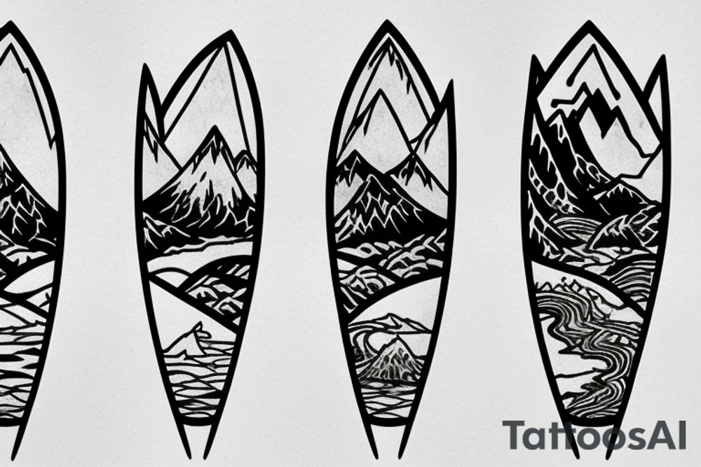 the Hobbit, lonely mountain, erebor, water, lake, simple design tattoo idea