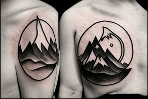 the Hobbit, lonely mountain, erebor, water, lake, simple design tattoo idea
