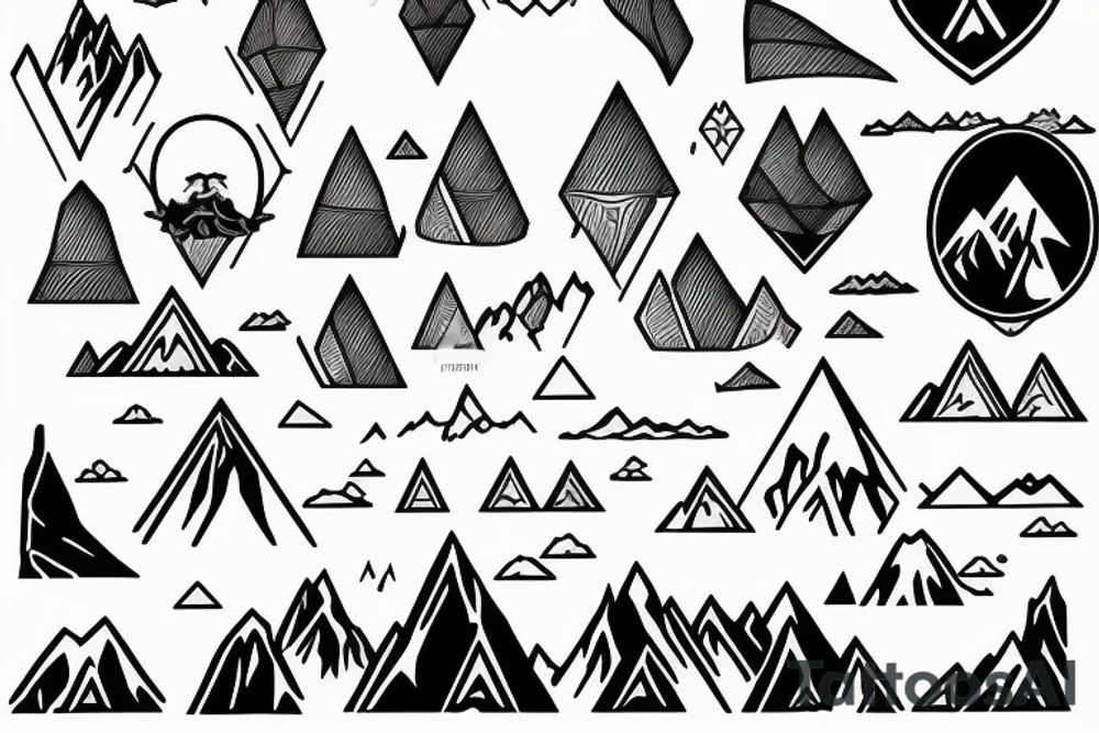 the Hobbit, lonely mountain, erebor, water, lake, simple design, diamond-shaped tattoo idea