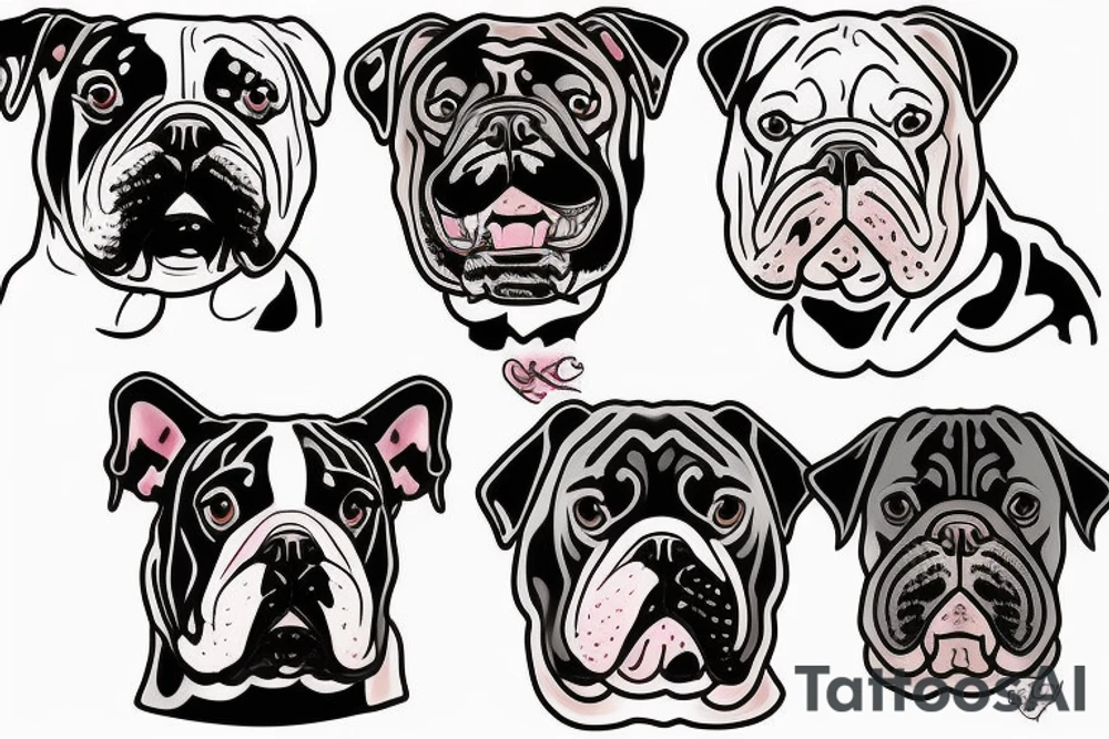 Weg, , gemeinsam, bulldogge, Augen, kleiner kopf, an meiner schulter tattoo idea