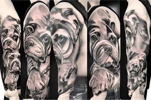 Weg, , gemeinsam, bulldogge, Augen, kleiner kopf, an meiner schulter tattoo idea