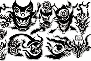 hannya with eyes on fire tattoo idea