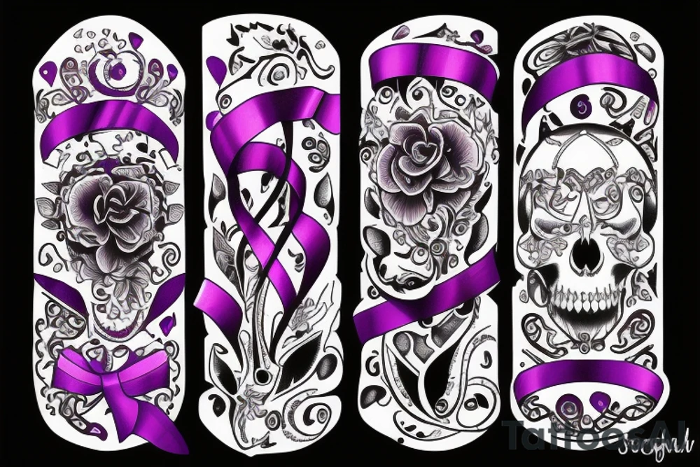 purple ribbon tattoo idea