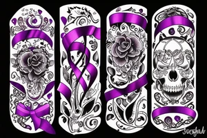 purple ribbon tattoo idea