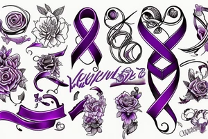 purple ribbon tattoo idea