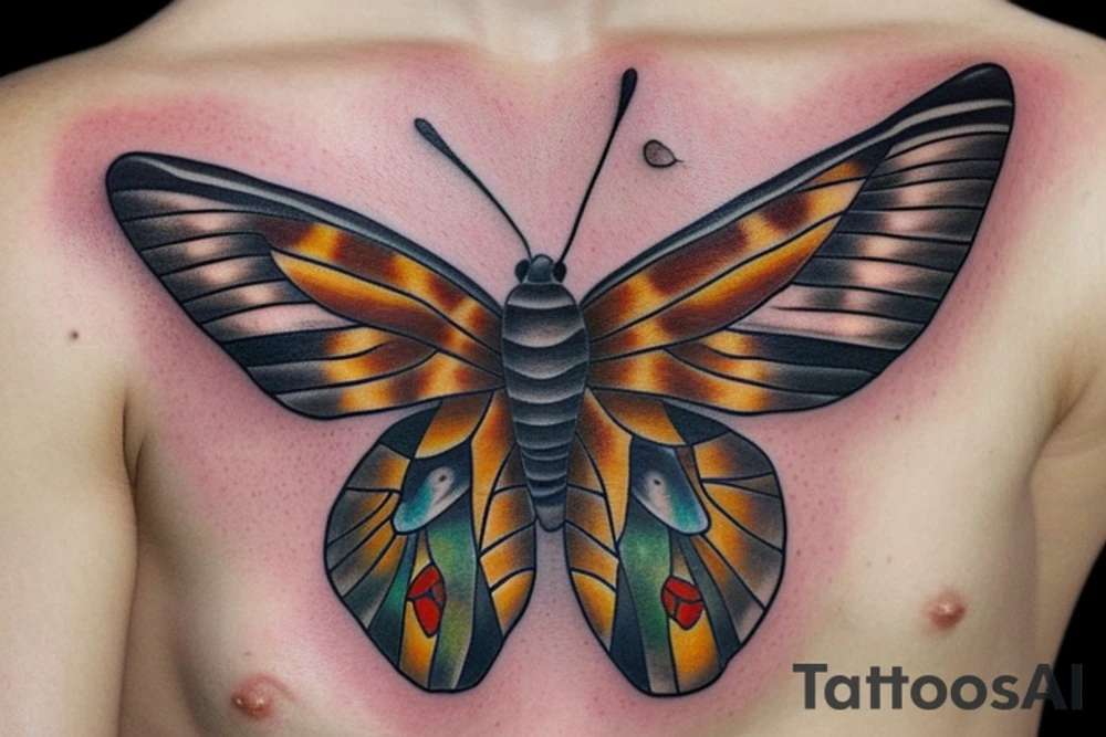 Butterfly moth tattoo idea