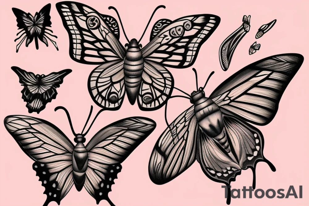 Butterfly moth tattoo idea