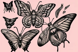 Butterfly moth tattoo idea