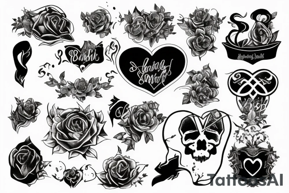 black burning hearth but not realistic tattoo idea