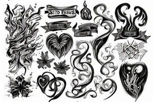 black burning hearth but not realistic tattoo idea