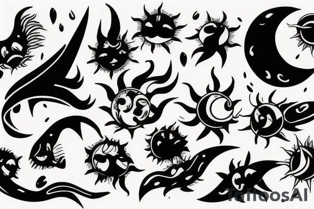 Skin rip emanating sun rays tattoo idea