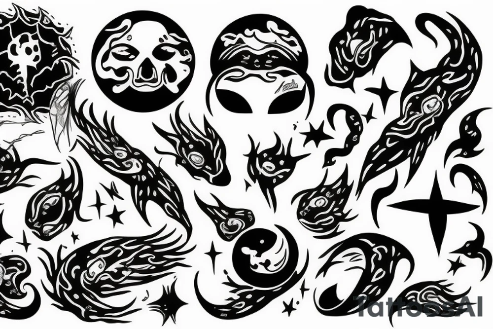 Skin rip emanating sun rays tattoo idea