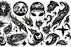 Skin rip emanating sun rays tattoo idea