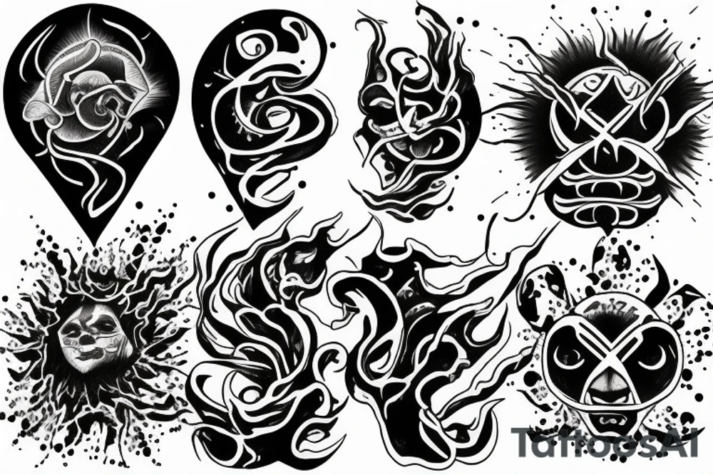 Skin rip emanating sun rays tattoo idea