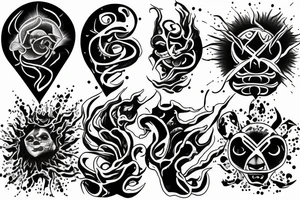Skin rip emanating sun rays tattoo idea