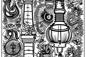 lighthouse in a lightbulb on a rope include FC Rene Avah-Grace tattoo idea