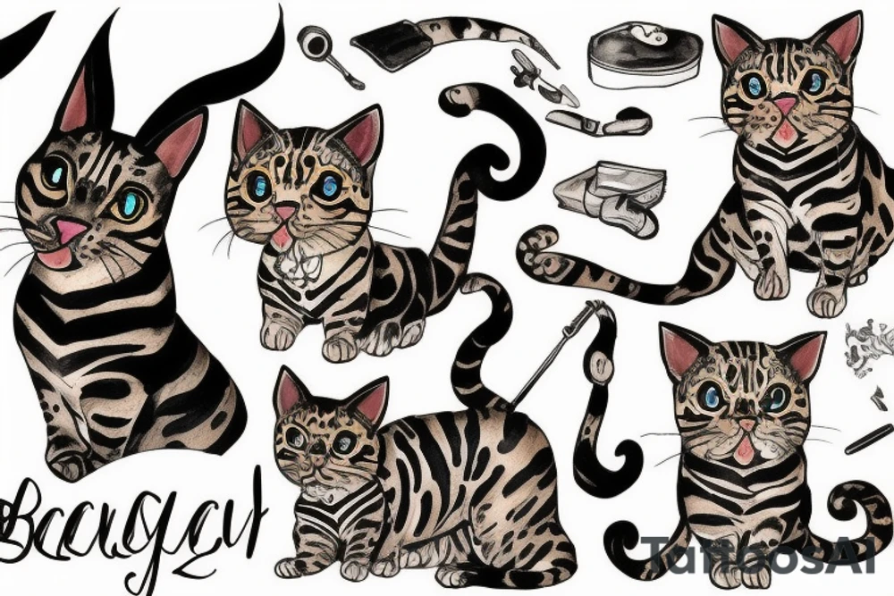 bengal cat tattoo idea