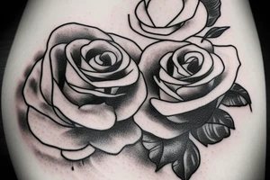 An old school record player with roses some how incorporated. I have a vintage stopwatch surrounded in roses along the side of my calf I want this to blend and match the vibe tattoo idea