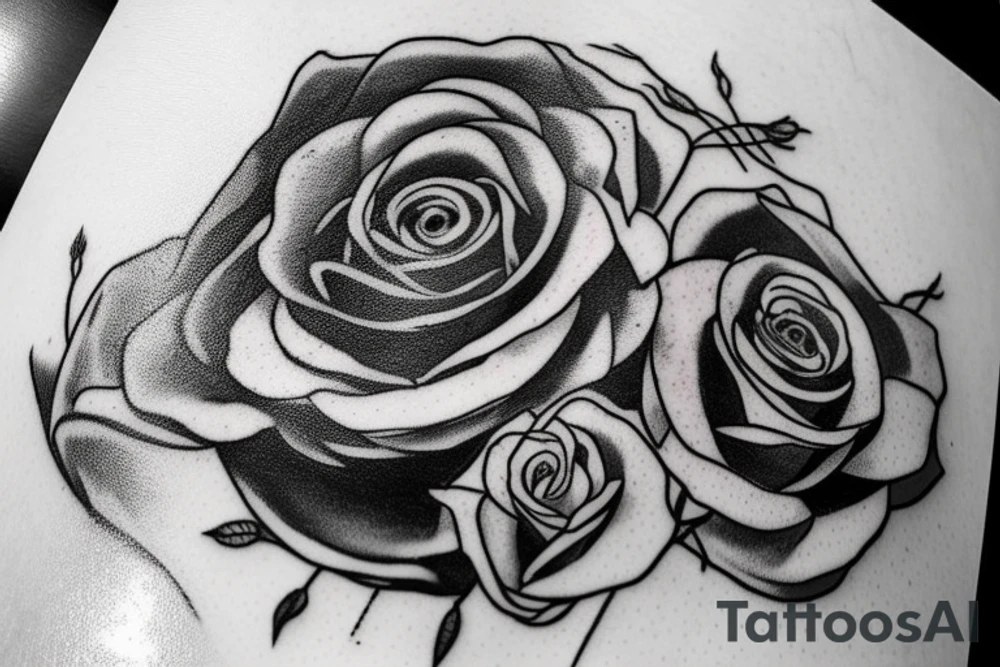 An old school record player with roses some how incorporated. I have a vintage stopwatch surrounded in roses along the side of my calf I want this to blend and match the vibe tattoo idea