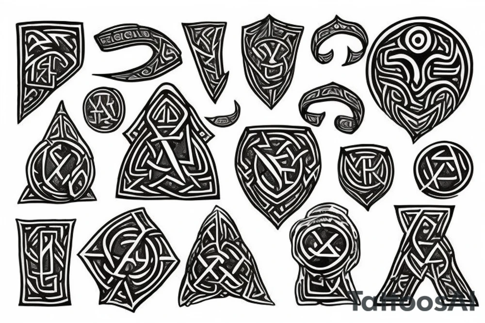 fantasy dwarven, runes, nordic tattoo idea