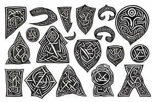 fantasy dwarven, runes, nordic tattoo idea