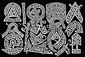 fantasy dwarven, runes, nordic tattoo idea