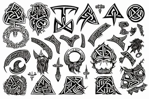 fantasy dwarven, runes, tattoo idea