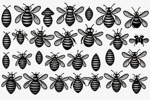 vintage bubble bee tattoo idea