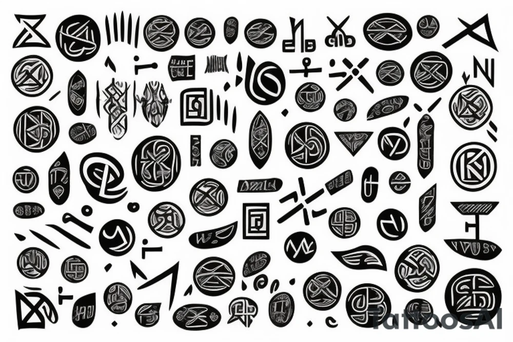 nordic, runes,  , sleeve tattoo idea