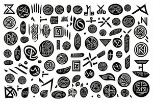 nordic, runes,  , sleeve tattoo idea