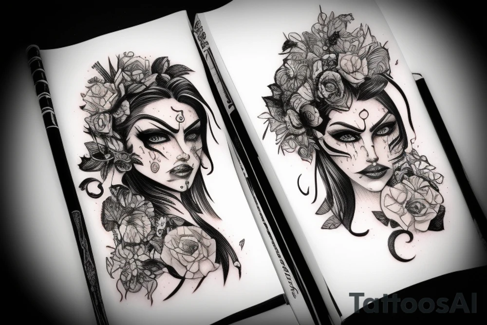 beauitful woman warrior face
battle scars tattoo idea