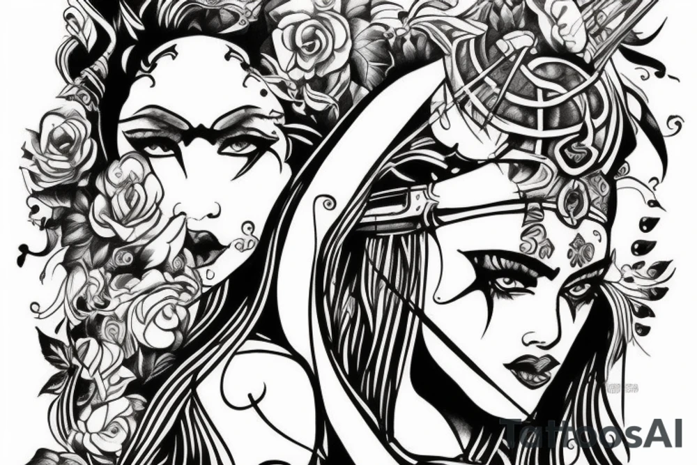 woman warrior princess tattoo idea