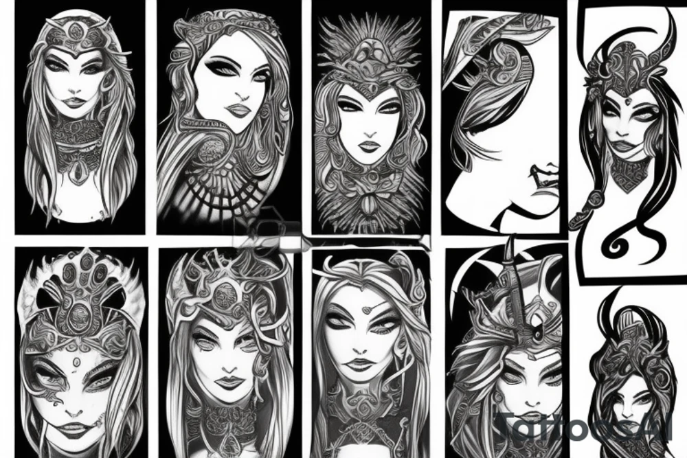 woman warrior princess tattoo idea