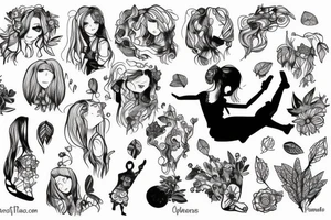 girl swinging in the forest tattoo idea