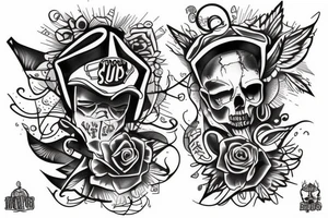 Slow J tattoo. Hip hop artist of Portugal tattoo idea