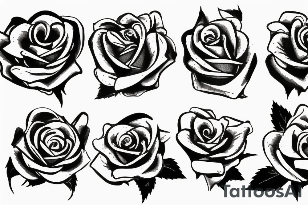 A small rose in flames tattoo idea